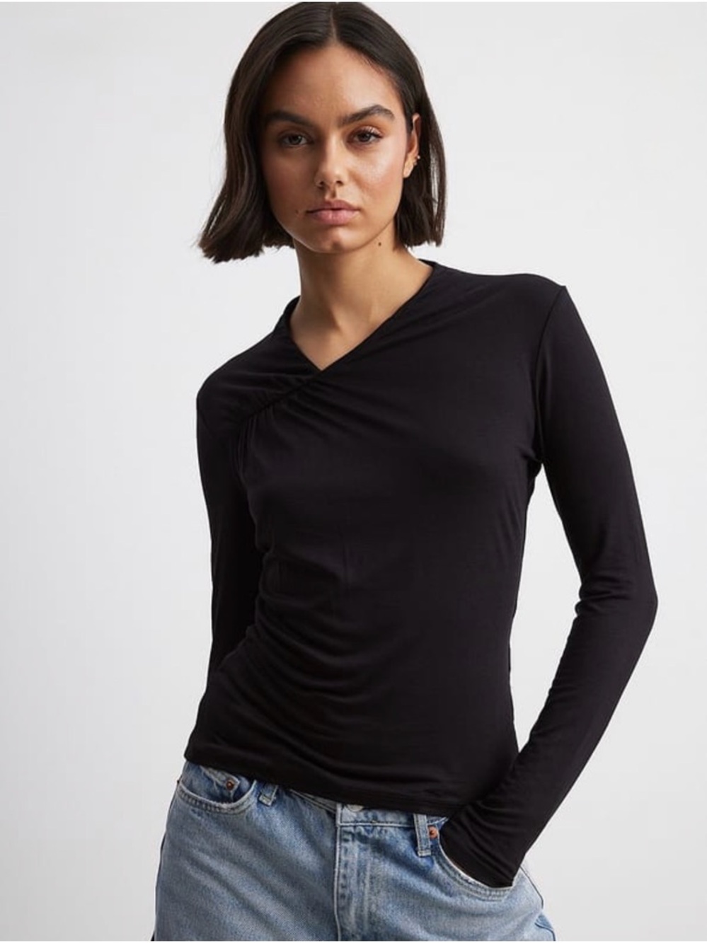 NWOT NA-KD Long Sleeve Asymmetric Top, Small